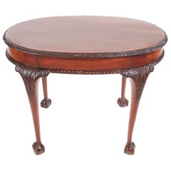 Antique Oval Carved Mahogany Centre Table