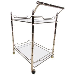 Used Hollywood Regency Style Two-Tier Bar Cart