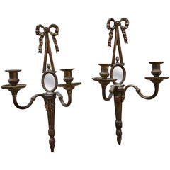 Antique Pair of Small Double Arm Wall Sconce, English, circa 1900