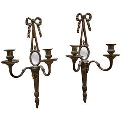 Pair of Small Double Arm Wall Sconce, English, circa 1900 9