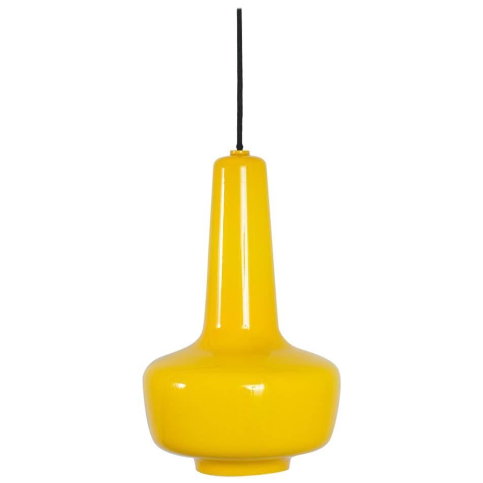 Jacob E. Bang Yellow 'Kreta' Pendant Lamp, Denmark, 1960s