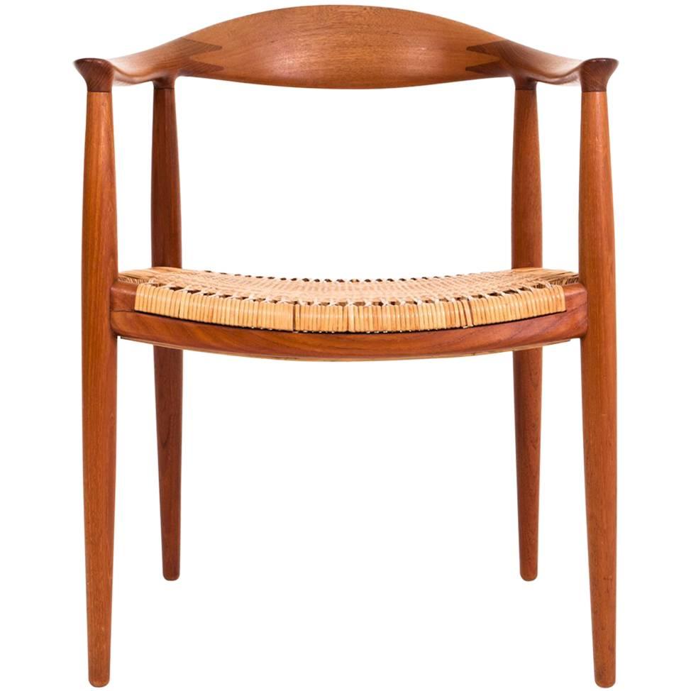 Hans J. Wegner the Chair Oak and Cane For Sale