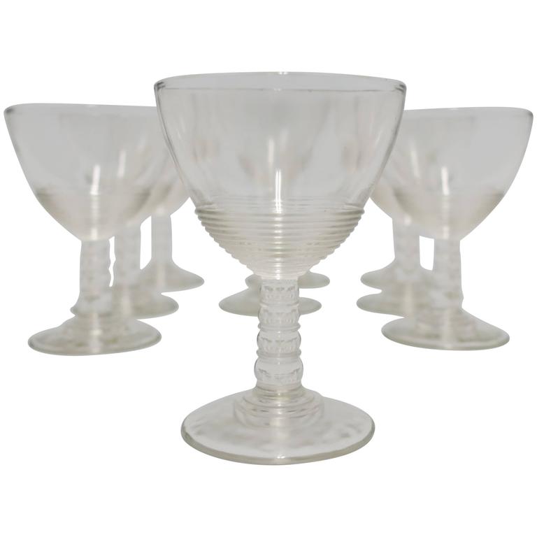Set of 9 Modern Clear Glassware Set, 1920s For Sale at 1stdibs