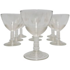 Modern Clear Glassware Set of 9, circa 1920s