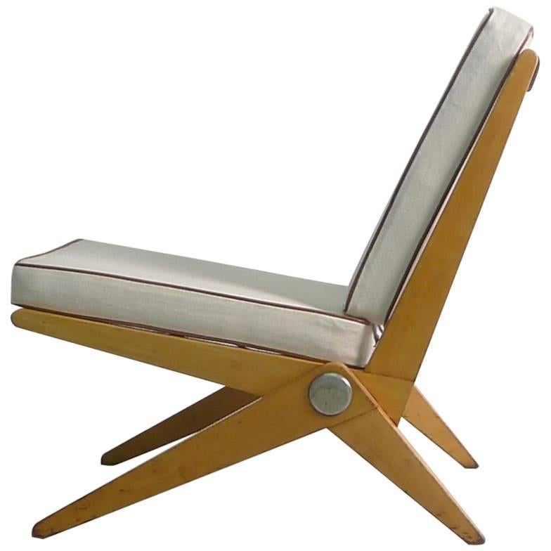 Pierre Jeanneret Scissor Chair, Early Knoll Label