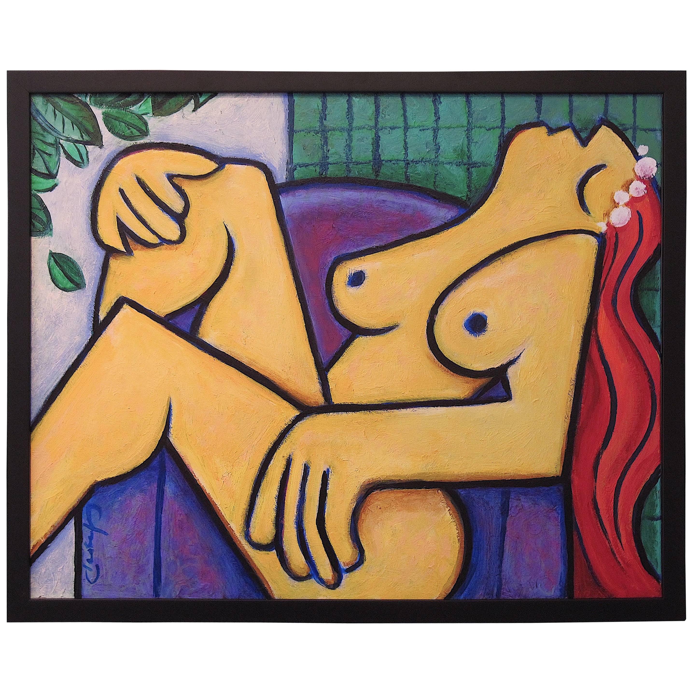 "Yellow Nude" Painting by Benjamin Casiano, 2015