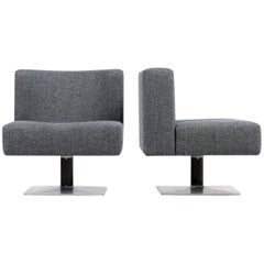 Pair of 1970s Modular Lounge Chairs Herbert Hirche for Mauser, Germany, 1974