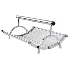 Modernist Chrome and Glass Rods Serving Tray Bowl by Jacques Adnet, circa 1930s 11