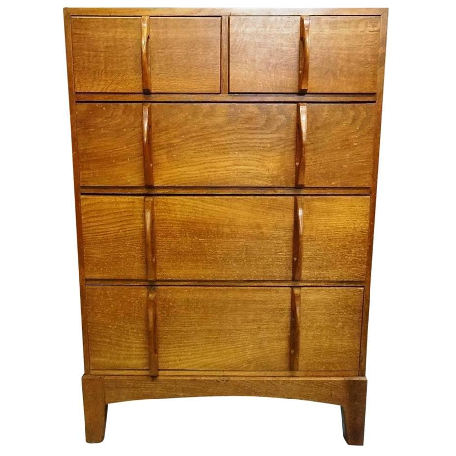 Mid-Century Cotswold School Arts and Crafts Oak Chest of Drawers KD Lampard For Sale