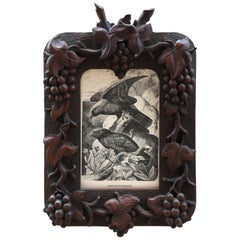 20th Century Black Forest Carved Picture Frame with Grapevine Motif