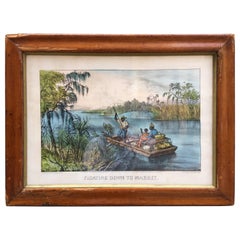 "Floating Down to Market" by Currier and Ives