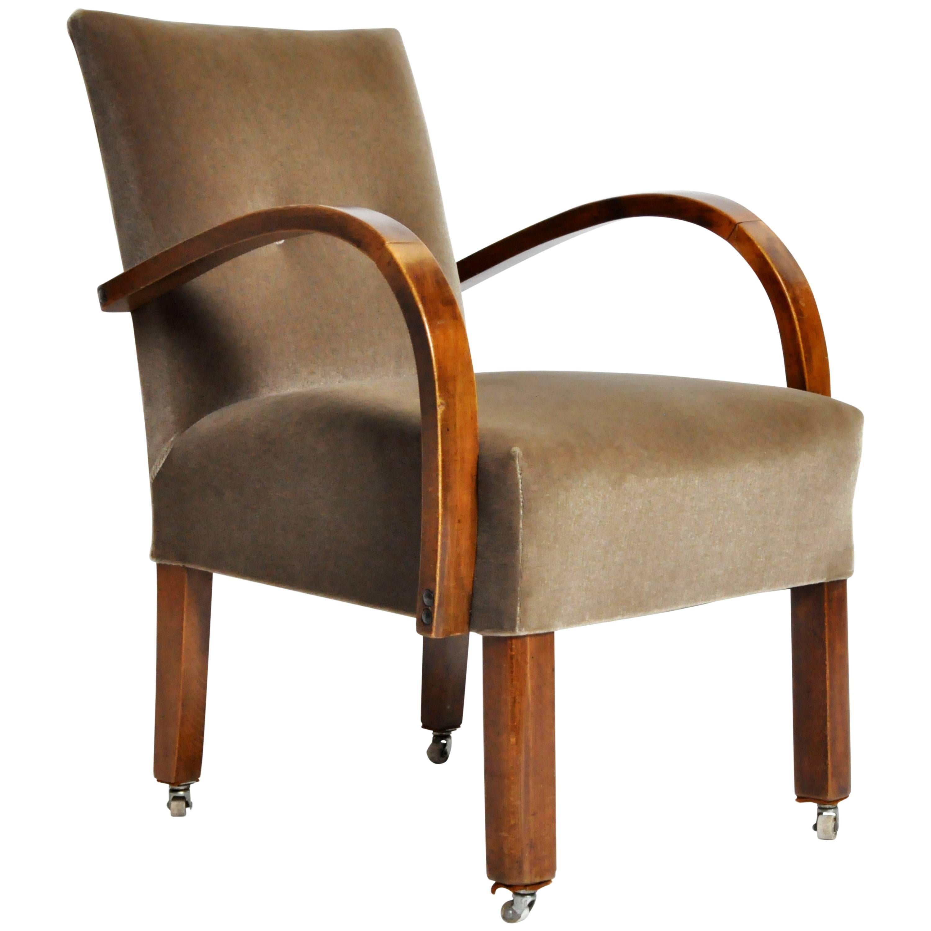 Vintage Art Deco Style Open Armchairs