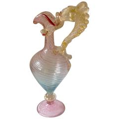 Antique Monumental Museum Quality Murano Venetian Glass Dragon Ewer, circa 1900