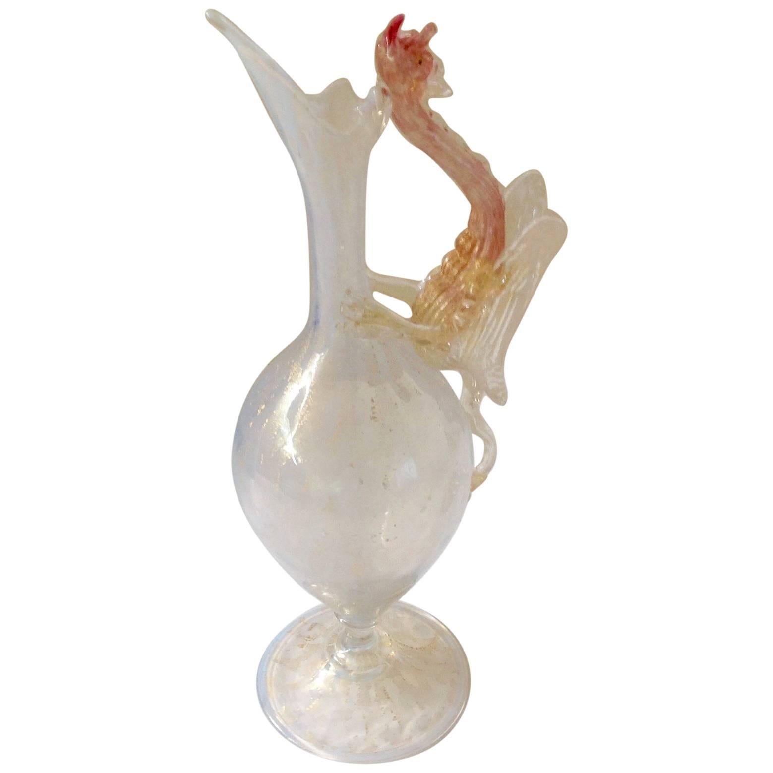 Early Venetian Murano Dragon Ewer by Salviati, circa 1900