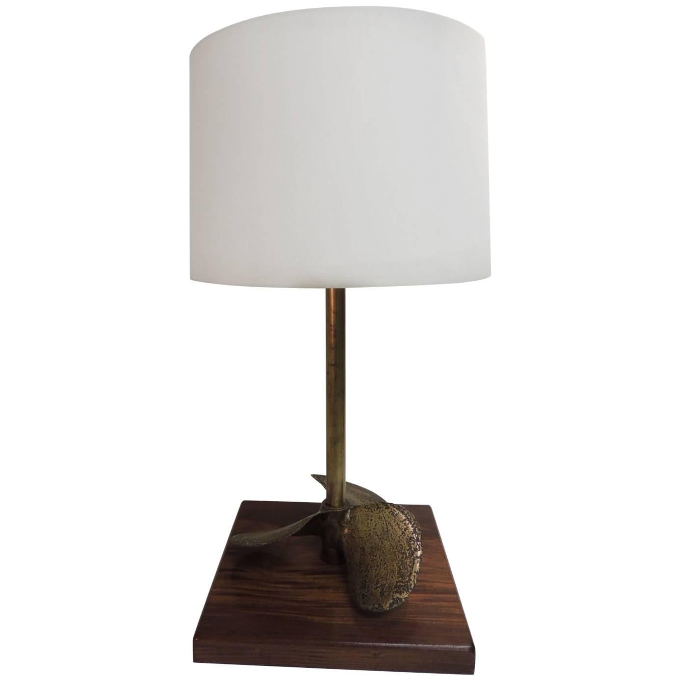 Vintage Brass Nautical Propeller Table Lamp