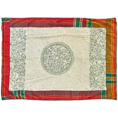 Rare Hand-Stitched Tribal Kantha Throw Blanket