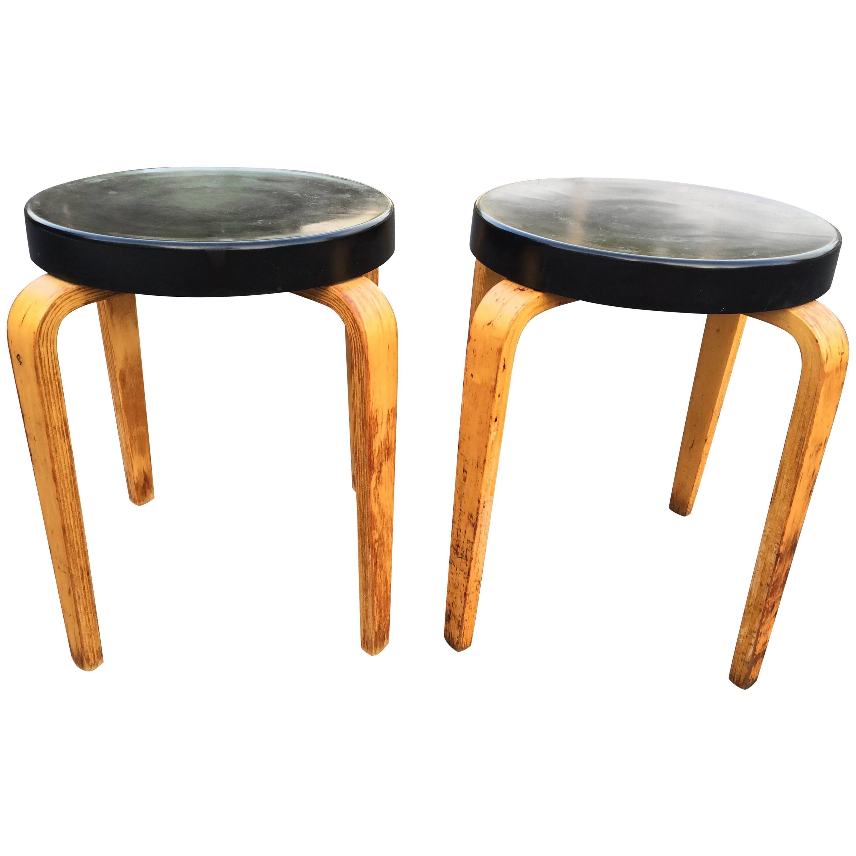 Pair of Authentic Thonet Stacking Stool Tables