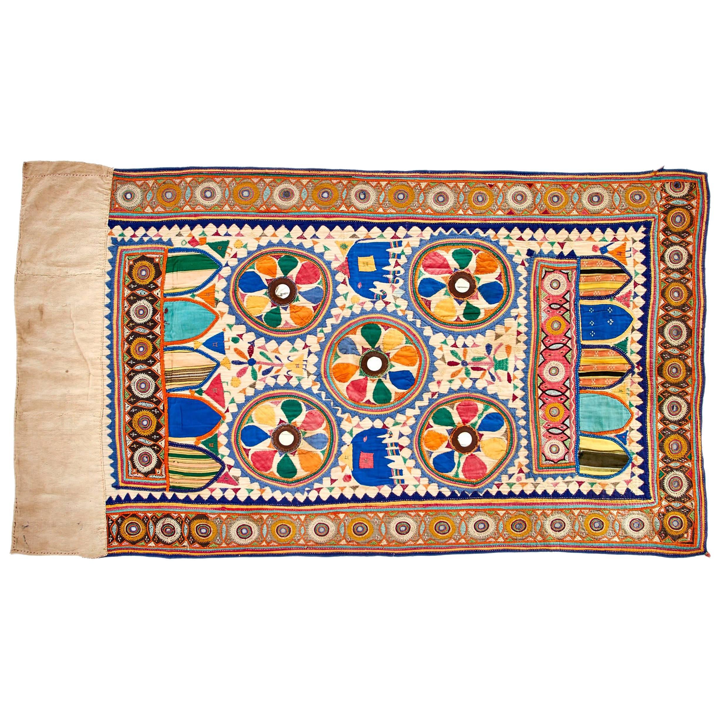 Antique Gujarati Embroidered Wall Hanging