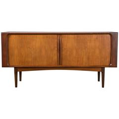 Vintage Mid-Century Sideboard with Tambour Doors by Bernhard Pedersen & Son
