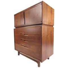 American Walnut High Boy Dresser by Cavalier