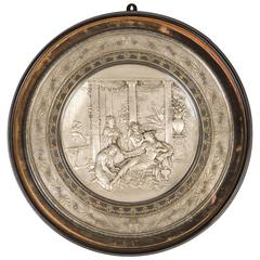 19th Century Elkington Electrotype Damascened and Parcel Gilt Plaque