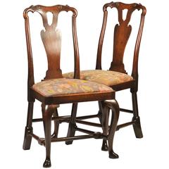 Antique Pair of Early 18th Century Walnut Chairs