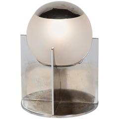Spherical Glass and Nickel Desk Lamp by Boris Lacroix, French, circa 1930 1