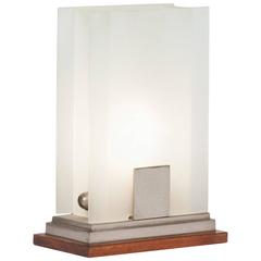 Frosted Glass Panel Desk Lamp by Boris Lacroix, French, circa 1930 8