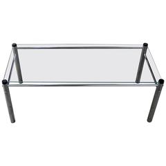 Chrome and Glass Coffee Table Mid-Century Modern Attributed to James David Furn 9