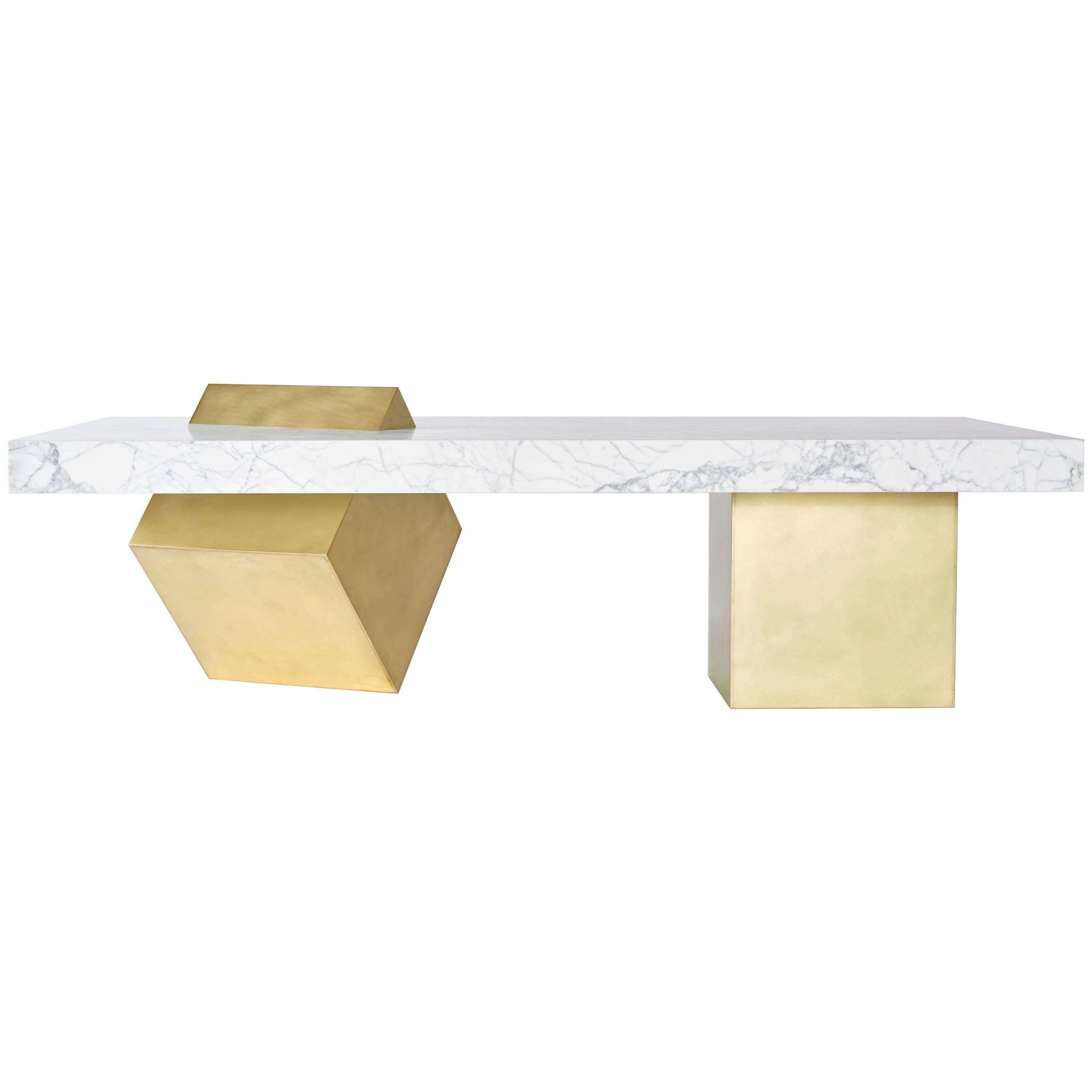 Coexist Marble and Brass Coffee Table Designed by Arielle Assouline-Lichten For Sale