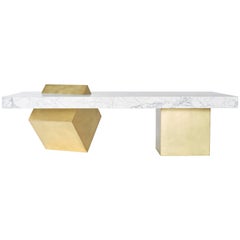 Coexist Marble and Brass Coffee Table Designed by Arielle Assouline-Lichten