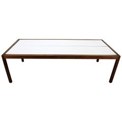 Knoll Walnut and White Laminate Lewis Butler Coffee Table, Mid-Century Modern