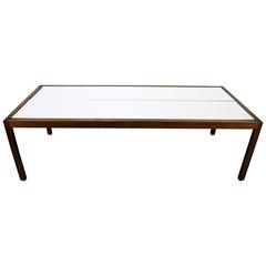 Knoll Walnut and White Laminate Lewis Butler Coffee Table, Mid-Century Modern 5