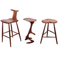 Set of Three American Studio Bar Stools Ethan Perry Michael Elkan