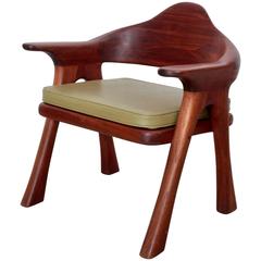 Ben Rouzie 1970s Studio Lounge Chair in Solid Walnut 10