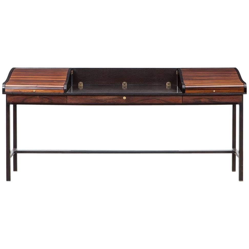 1960´s brown wooden Desk by Edward Wormley 'b' For Sale