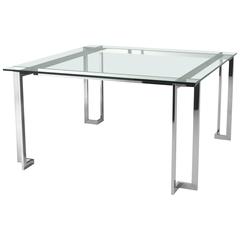 Gallotti and Radice Lord Table in Glass and Stainless Steel