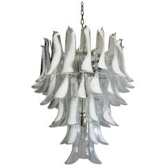 Italian Vintage Murano Chandelier in the Manner of Mazzega, 52 Glass Petals 2