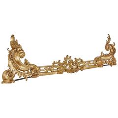 Antique Rococo Style French Gilt Bronze ‘Ormolu’ Gold Fireplace Fender