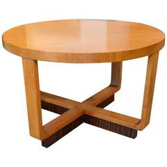 Original Art Deco Occasional Table in Light Oak and Macassar Ebony