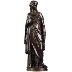 Figure en bronze "Pandora" d'Eugène Antoine Aizelin