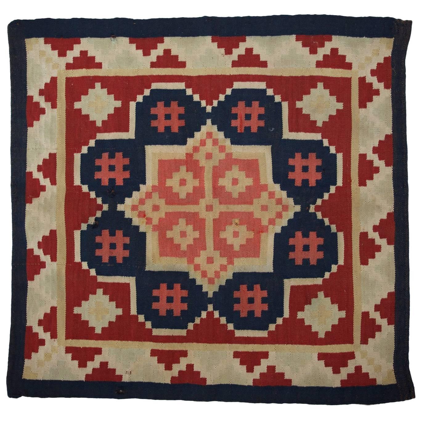 Swedish Seat or Pillow Cover 19th-20th Century, Röllakan Technique For Sale
