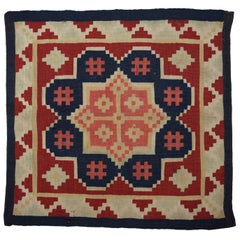 Antique Swedish Seat or Pillow Cover 19th-20th Century, Röllakan Technique