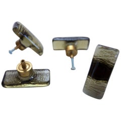 Twenty Six Unique Swedish Pulls Knobs from Lindshammars Glass Factory, 1960s