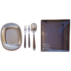 Danish Stelton Steel Ware, One Plate, Two Forks and a "Spoon", Original Package