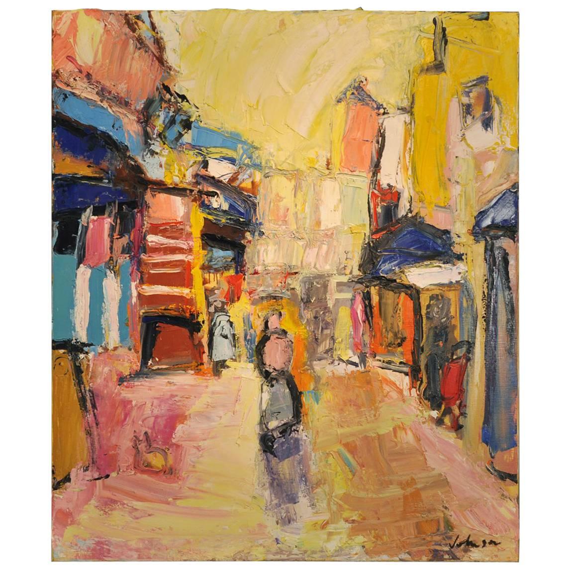Christopher Johnson's Contemporary Moroccan Oil Painting For Sale