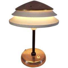 Art Deco Zukov Table Lamp in Red Copper and Metal, Czechoslovakia, 1940s 5