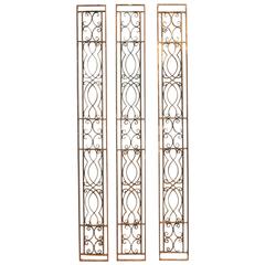 Set of Three Reclaimed 19th Century Wrought Iron Panels 3