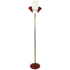 Aluminum, Metal and Brass Floor Lamp, Italy, 1950s 8