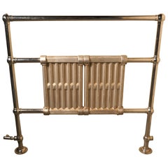 Vintage Art Deco Solid Chrome on Brass Towel Rail Radiator